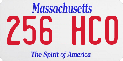 MA license plate 256HC0