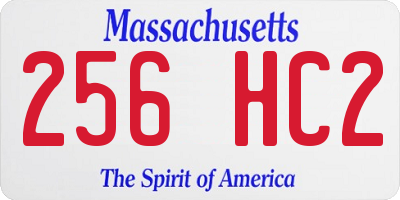 MA license plate 256HC2
