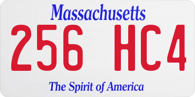 MA license plate 256HC4