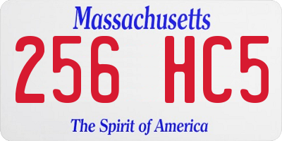 MA license plate 256HC5