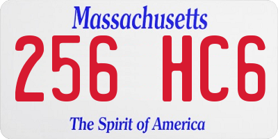 MA license plate 256HC6
