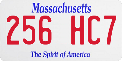 MA license plate 256HC7