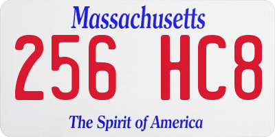 MA license plate 256HC8
