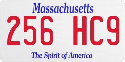 MA license plate 256HC9