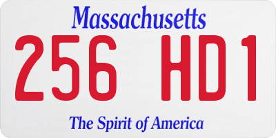 MA license plate 256HD1