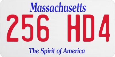 MA license plate 256HD4