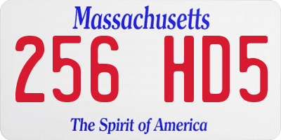 MA license plate 256HD5
