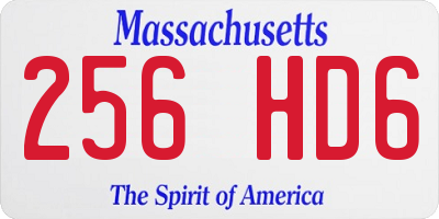 MA license plate 256HD6