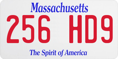 MA license plate 256HD9