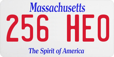 MA license plate 256HE0