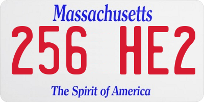 MA license plate 256HE2