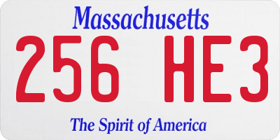 MA license plate 256HE3