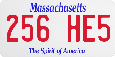 MA license plate 256HE5