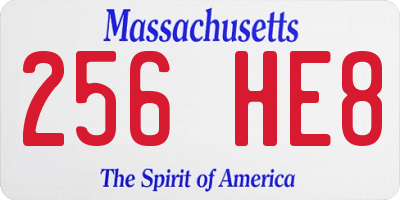 MA license plate 256HE8