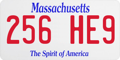 MA license plate 256HE9
