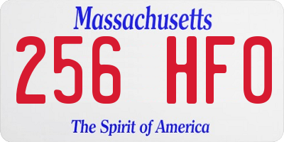 MA license plate 256HF0