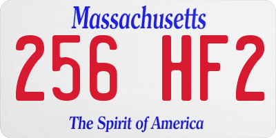 MA license plate 256HF2