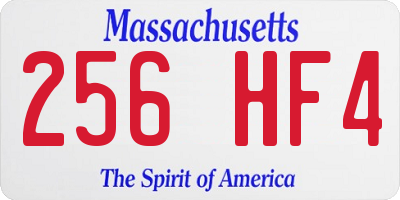 MA license plate 256HF4