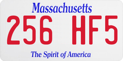 MA license plate 256HF5