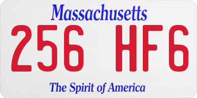 MA license plate 256HF6