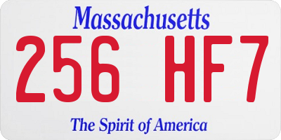 MA license plate 256HF7
