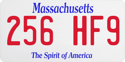 MA license plate 256HF9
