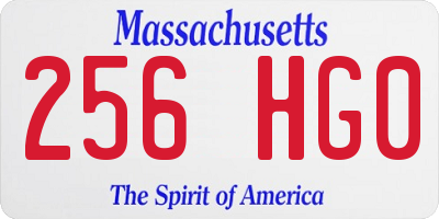 MA license plate 256HG0