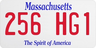 MA license plate 256HG1