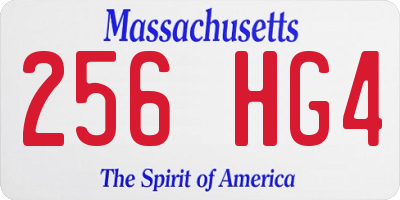 MA license plate 256HG4
