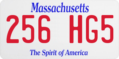 MA license plate 256HG5