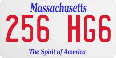 MA license plate 256HG6