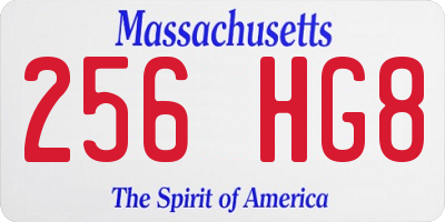 MA license plate 256HG8