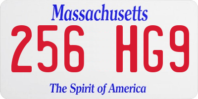 MA license plate 256HG9