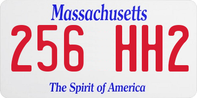 MA license plate 256HH2