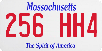 MA license plate 256HH4