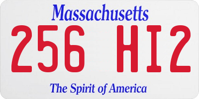 MA license plate 256HI2