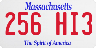 MA license plate 256HI3