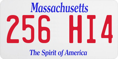 MA license plate 256HI4