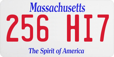 MA license plate 256HI7