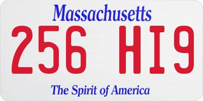 MA license plate 256HI9