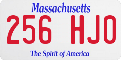 MA license plate 256HJ0