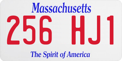 MA license plate 256HJ1