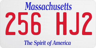 MA license plate 256HJ2