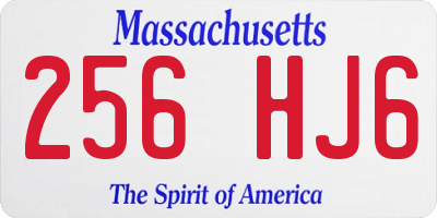 MA license plate 256HJ6