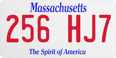 MA license plate 256HJ7