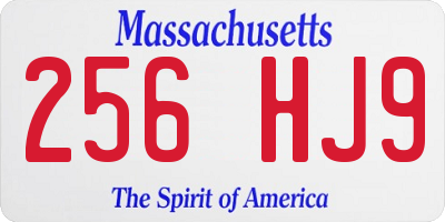 MA license plate 256HJ9