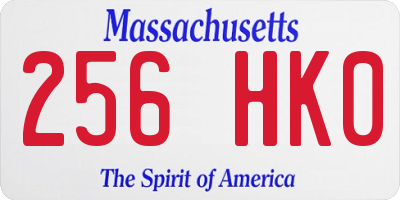 MA license plate 256HK0