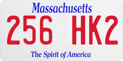 MA license plate 256HK2