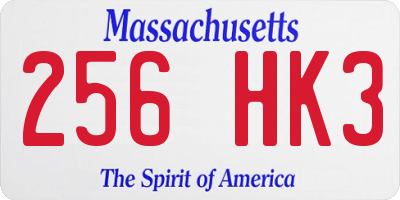 MA license plate 256HK3