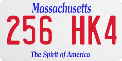 MA license plate 256HK4